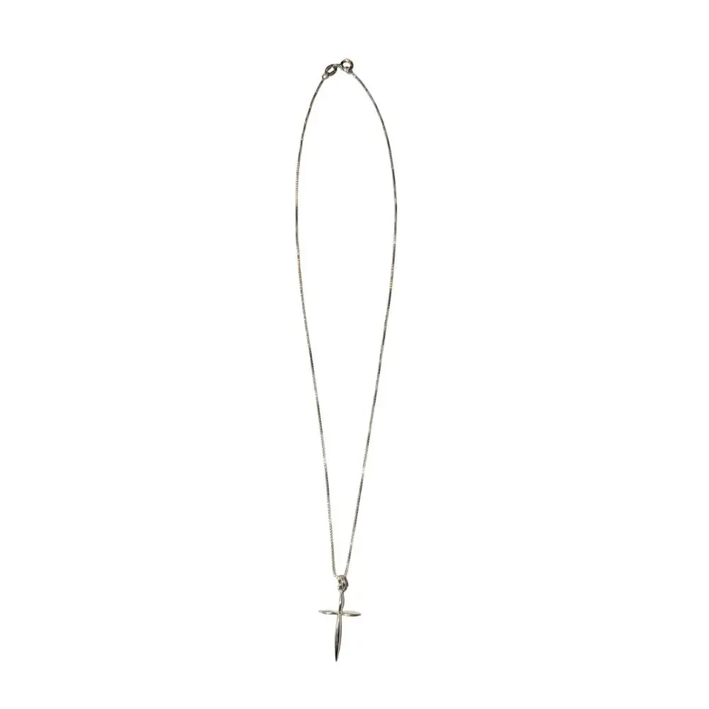 Jezlaine 925 Sterling Silver Dainty Cross Pendant on 926 Italy 16 inch Chain